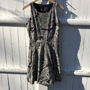 Banana Republic Paisley Dress Burgundy and Ivory